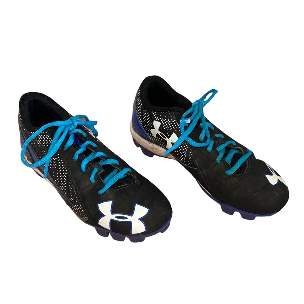 Under Armour black and blue soccer cleats youth size 3.5 - Picture 1 of 12